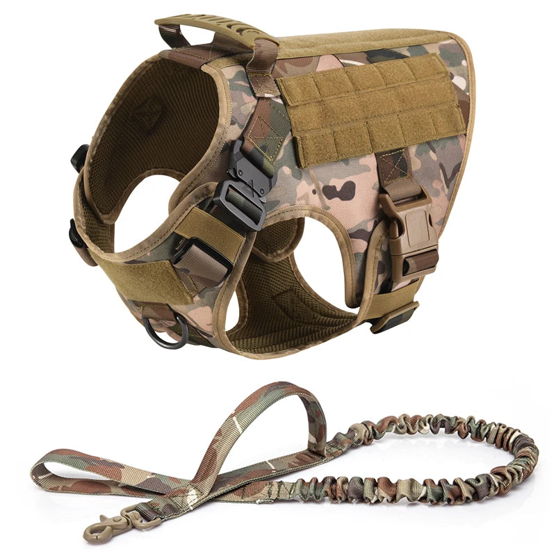 Tactical - Military Dog Harness and Leash Set for All Dog Breeds