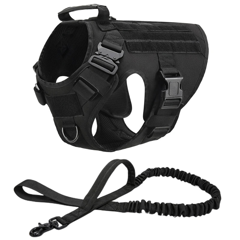 Tactical - Military Dog Harness and Leash Set for All Dog Breeds