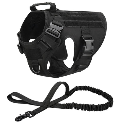 Tactical - Military Dog Harness and Leash Set for All Dog Breeds