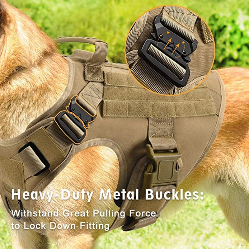 Tactical - Military Dog Harness and Leash Set for All Dog Breeds