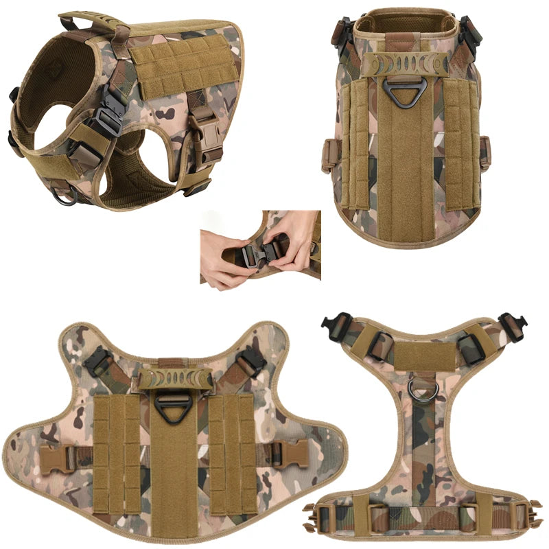 Tactical - Military Dog Harness and Leash Set for All Dog Breeds