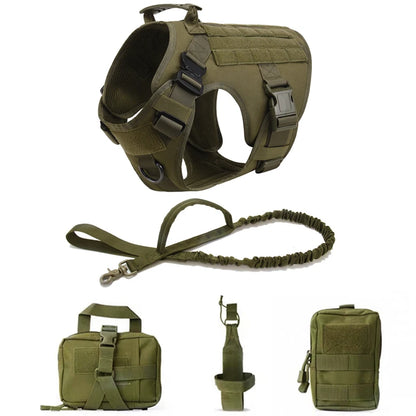 Tactical - Military Dog Harness and Leash Set for All Dog Breeds