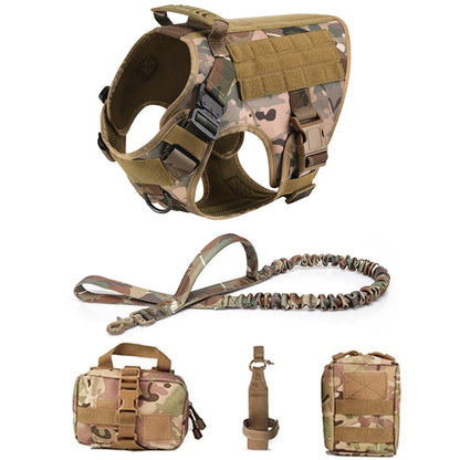 Tactical - Military Dog Harness and Leash Set for All Dog Breeds