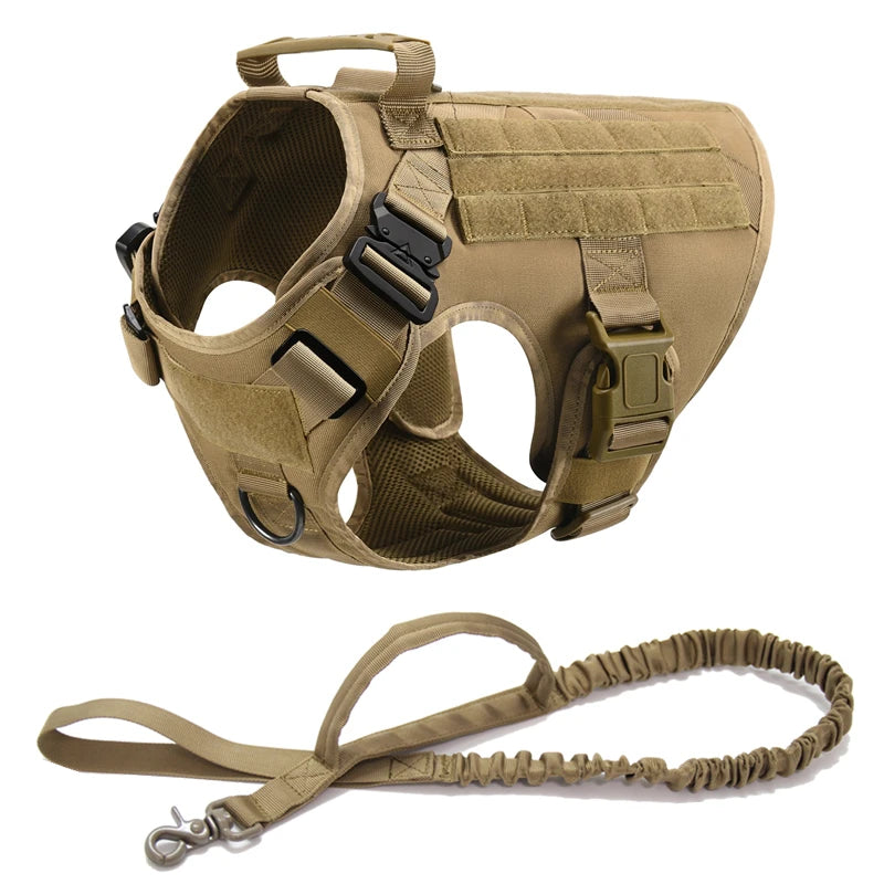 Tactical - Military Dog Harness and Leash Set for All Dog Breeds