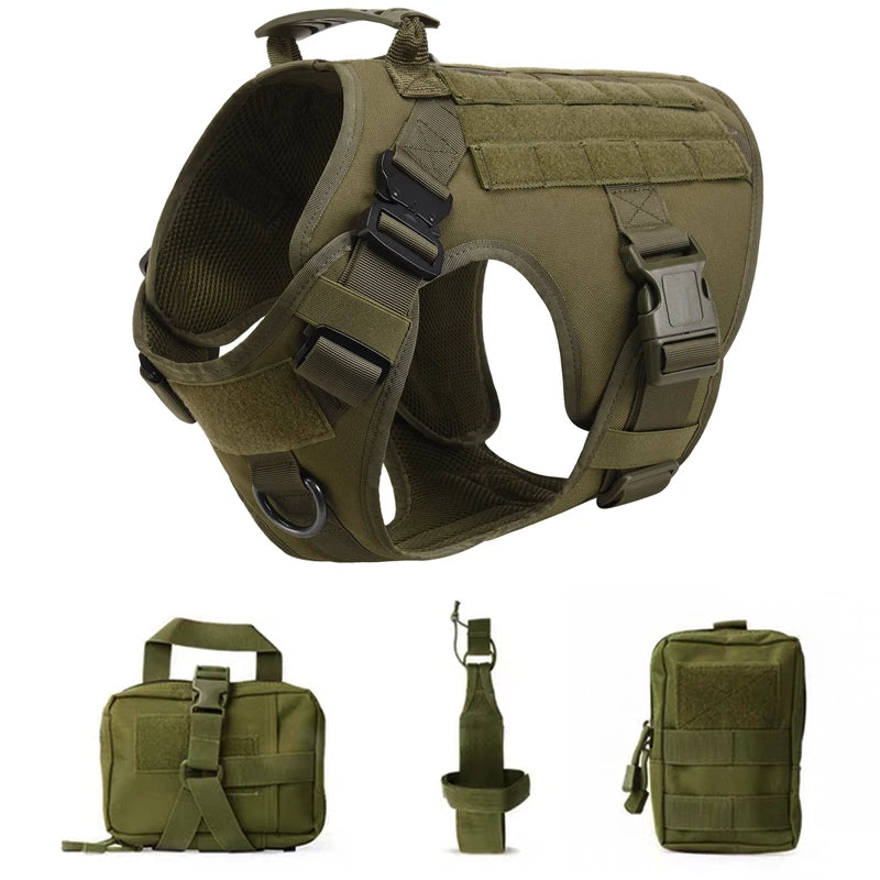 Tactical - Military Dog Harness and Leash Set for All Dog Breeds