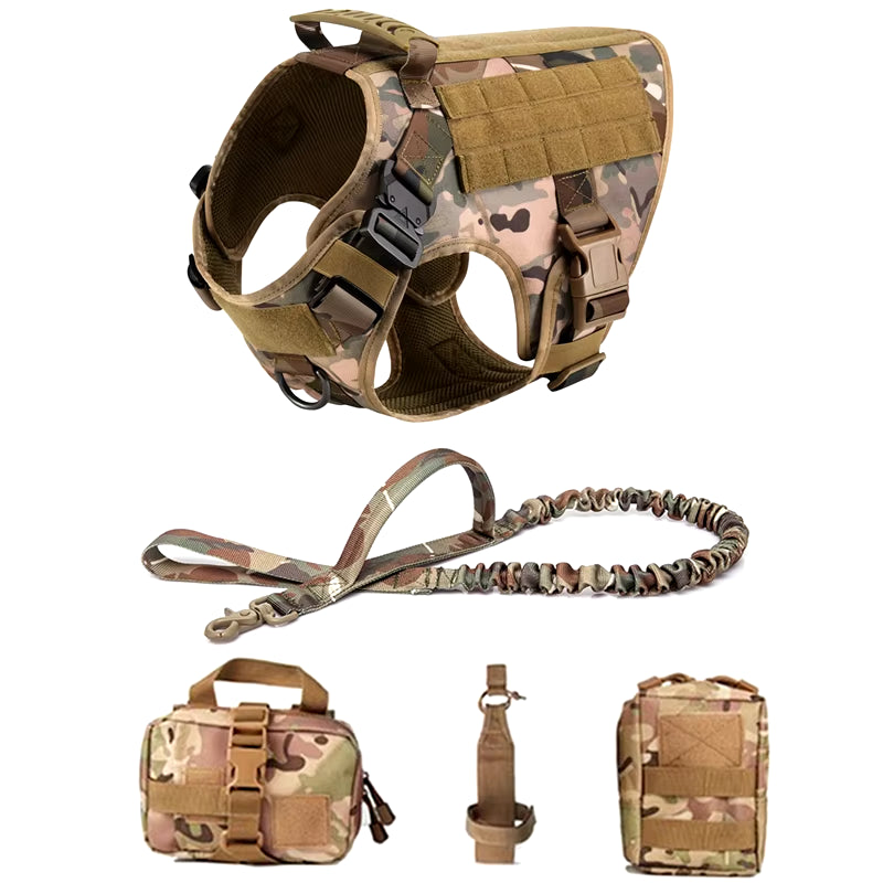 Tactical - Military Dog Harness and Leash Set for All Dog Breeds